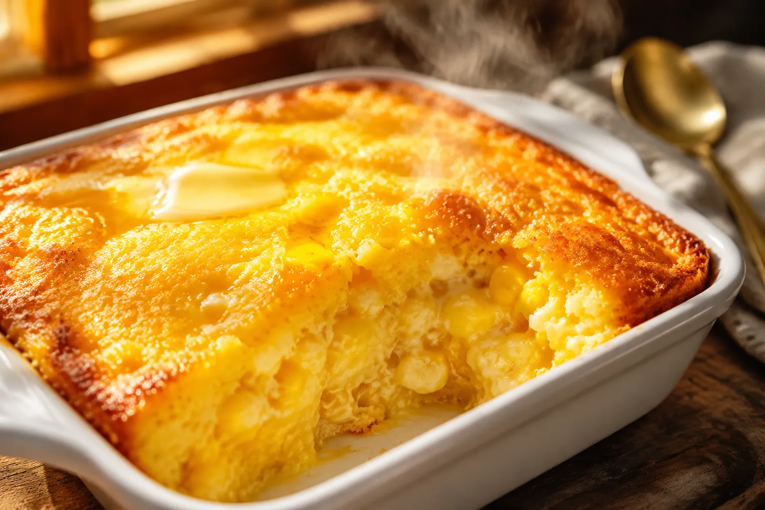 Cornbread Casserole with Box-Mix and Doneness Notes