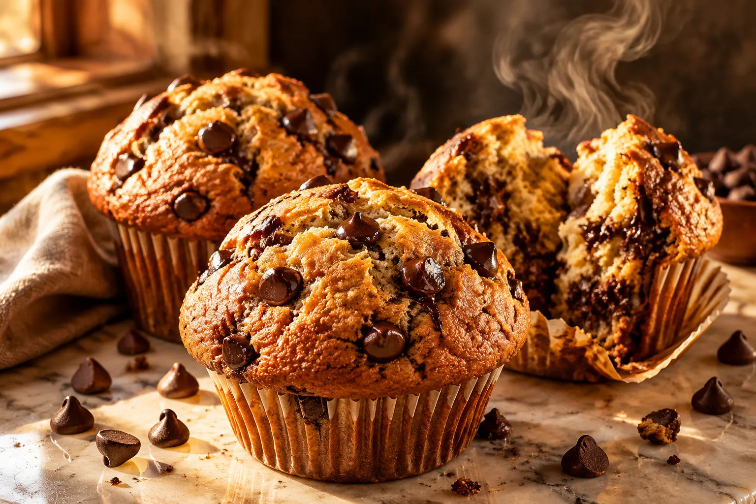 Chocolate Chip Muffins with a Two-Temperature Bake